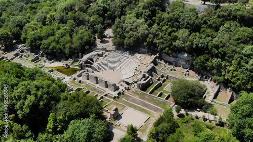 Historial ruins in the middle of trees at national park in Butrint Albania photo