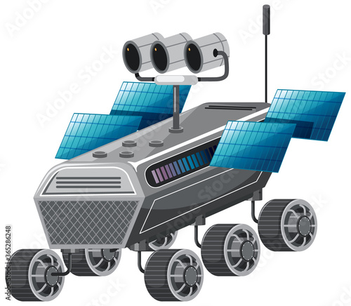 Isolated lunar roving vehicle on white background