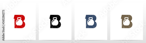 Kettlebell On Letter Logo Design B