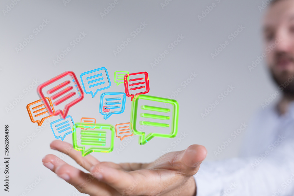 Digital icons with colorful dialog speech bubbles. Digital icons with colorful dialog speech bubbles.