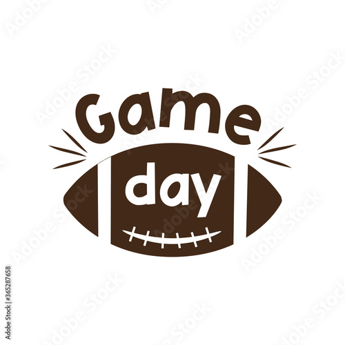 Game Day text, on American football vector graphics. For t-shirt, poster, banner, souvenir.