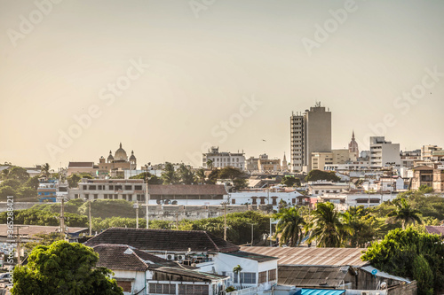 Cityscape Cartagena in sunset