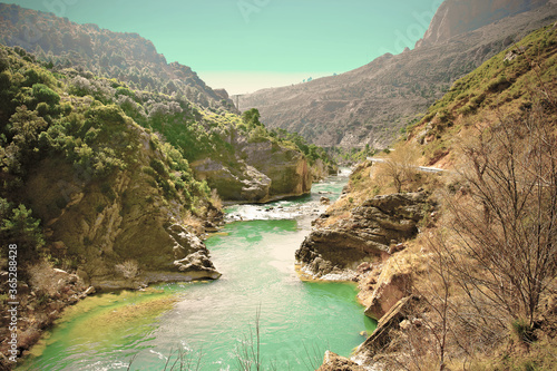 Flow of the river Aragon