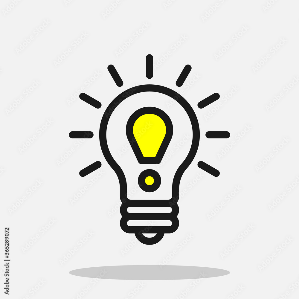 Light bulb line vector icon isolated on white background. Light bulb line vector icon isolated on white background.