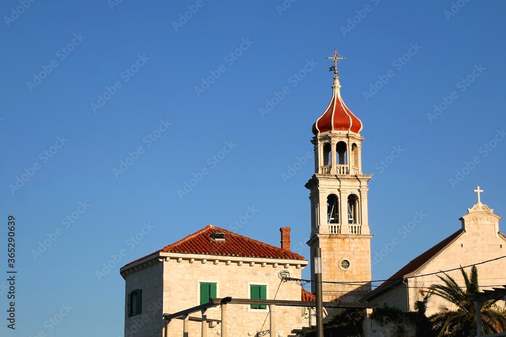 Traditional Mediterranean architecture in small town Sutivan, on island Brac, Croatia.