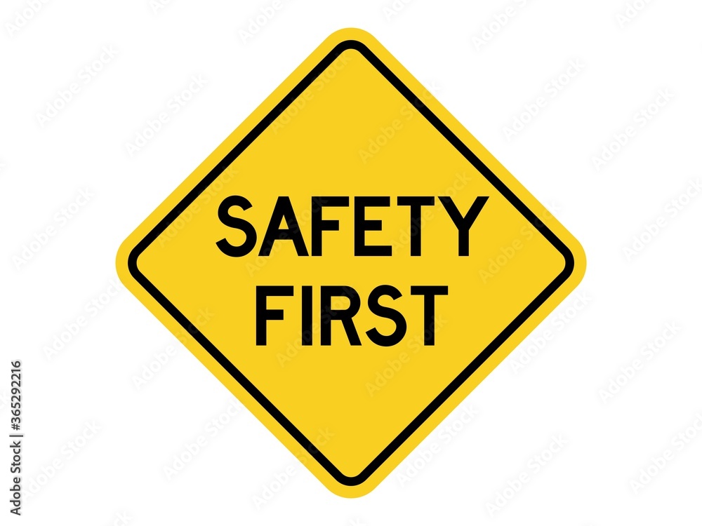 isolated safety first yellow diamond board sign for icon, logo, label etc. flat vector design isolated safety first yellow diamond board sign for icon, logo, label etc. flat vector design