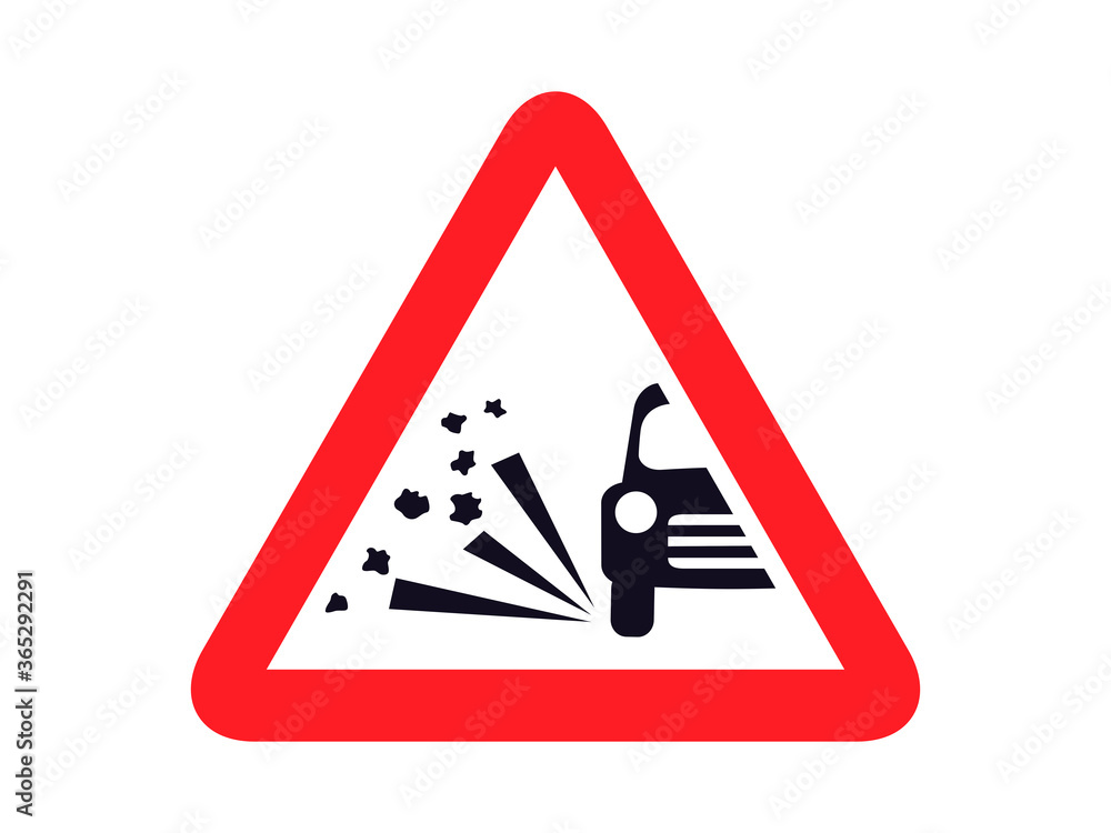 isolated skid risk road sign on white and red stork line round triangle vector design isolated skid risk road sign on white and red stork line round triangle vector design