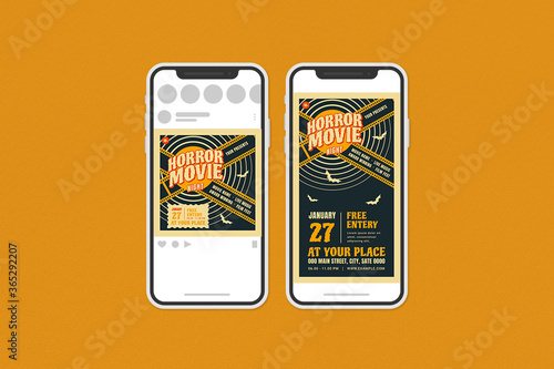 Horror Movie Night Social Media Set Template