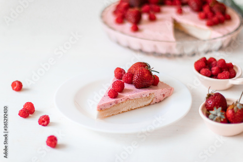 Homemade Cheesecake with Fresh Berries Dessert