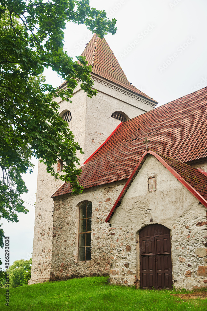 Church of the Archangel Michael in the village of Nevskoye. Kaliningrad region. High-quality photo