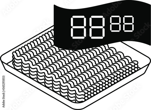Sale / special offer / discount sign with black-out price digits: mince meat.