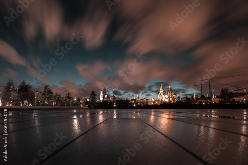 Moscow skyline at night