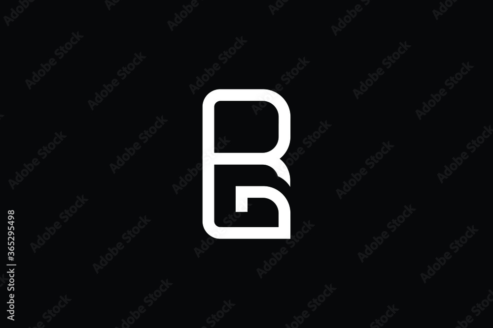 Minimal Innovative Initial BG logo and GB logo. Letter RG LOGO AND GR LOGO creative elegant Monogram. Premium Business logo icon. White color on black background Minimal Innovative Initial BG logo and GB logo. Letter RG LOGO AND GR LOGO creative elegant Monogram. Premium Business logo icon. White color on black background