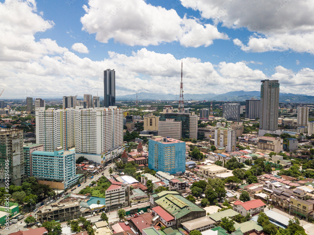 Quezon City, Philippines Aerial of South Triangle district of Quezon
