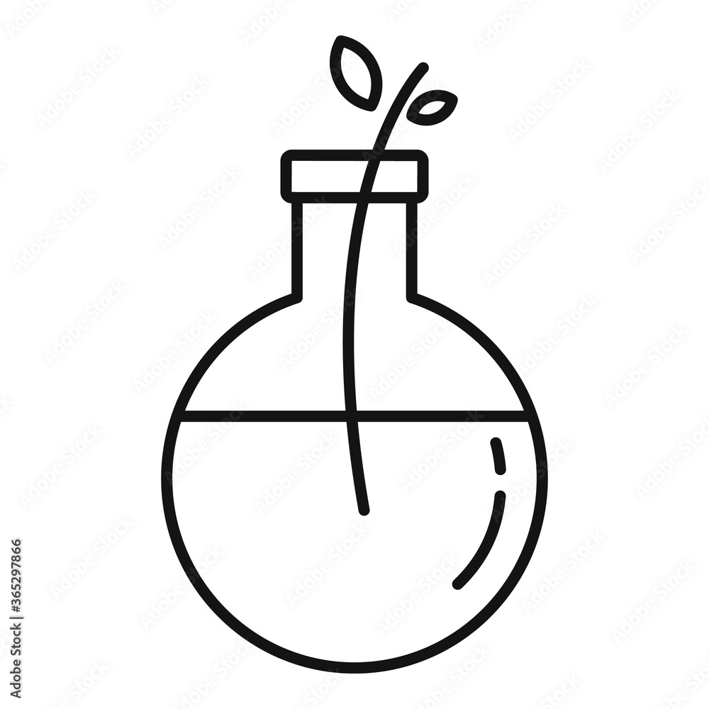 Homeopathy eco flask icon. Outline homeopathy eco flask vector icon for web design isolated on white background Homeopathy eco flask icon. Outline homeopathy eco flask vector icon for web design isolated on white background