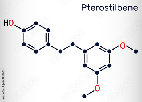 Pterostilbene, stilbenoid molecule. It has a role as metabolite, antioxidant, antineoplastic agent, neurotransmitter. Skeletal chemical formula