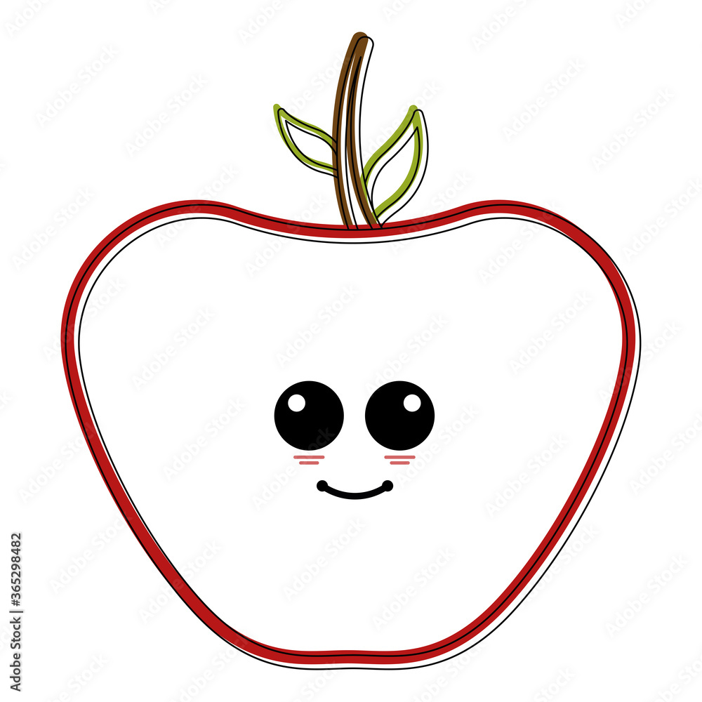 Cartoon icon of a happy apple. Fruit icon - Vector Cartoon icon of a happy apple. Fruit icon - Vector