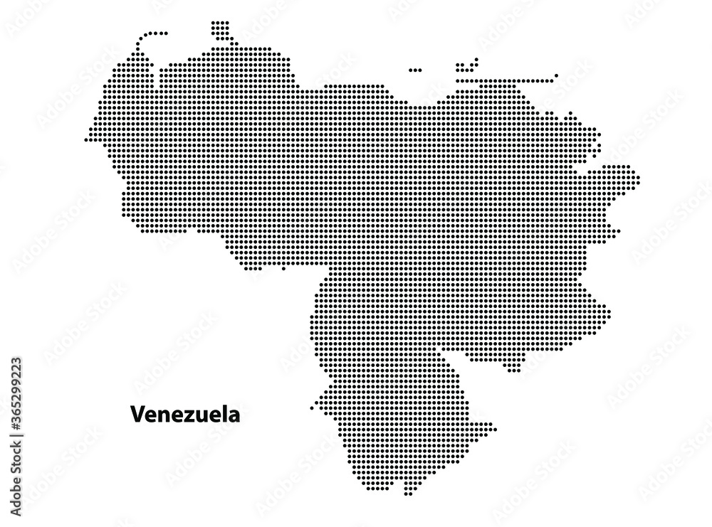 Dotted halftone map of Venezuela Country - vector illustration