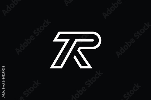 Minimal Innovative Initial TR logo and RT logo. Letter RT TR creative elegant Monogram. Premium Business logo icon. White color on black background