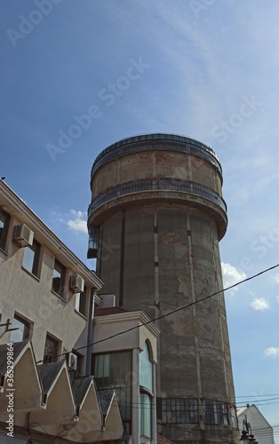 water tower in the city