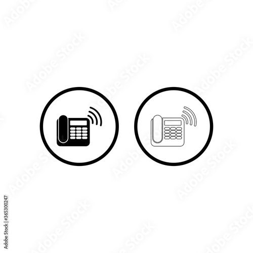 telephone, mobile phone, call phone icon vector symbol illustrations isolated white background photo