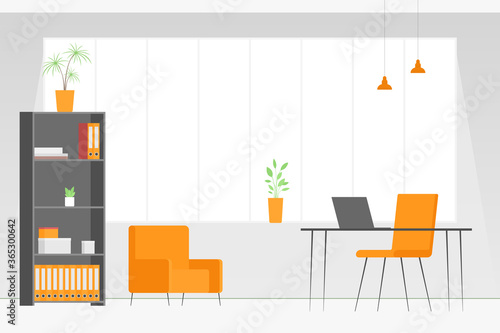 Home office workplace. Vector illustration.