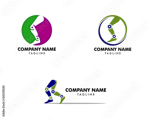 Set of Prosthetic Leg Logo Template Design