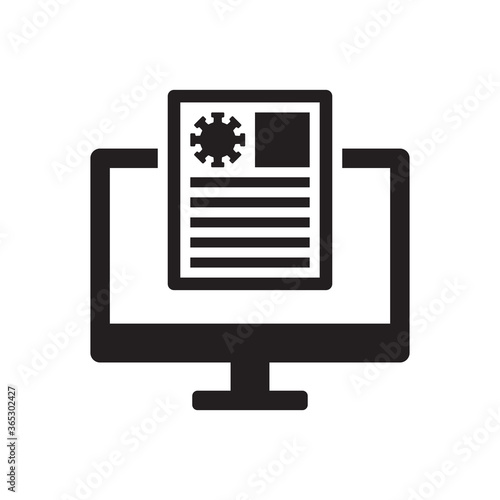 Coronavirus information icon, Bacteria disease virus online news icon vector symbol