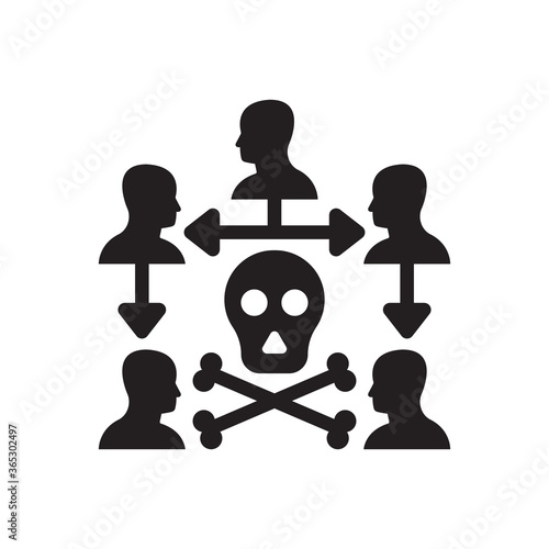 Bacteria disease virus Community transmission warning icon 