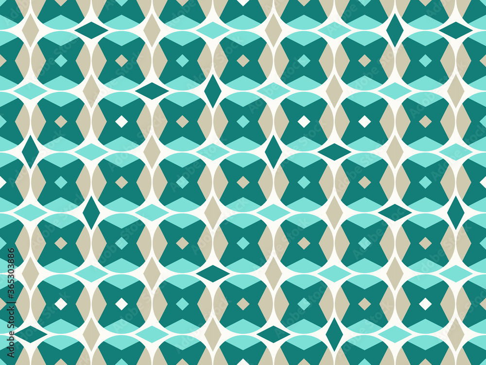 Seamless pattern with Geometric motifs in 4 colors Seamless pattern with Geometric motifs in 4 colors