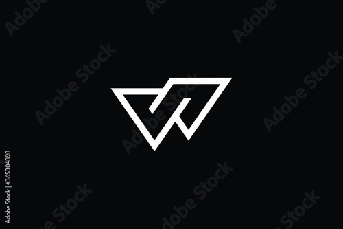 Minimal Innovative Initial WS logo and SW logo. Letter W WW creative elegant Monogram. Premium Business logo icon. White color on black background