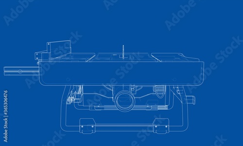 Outline table saw for woodwork photo