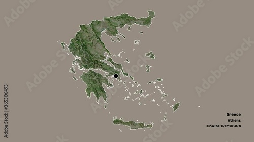 Eastern Macedonia And Thrace, Region Of Greece Informative localized and zoomed. Satellite imagery. photo