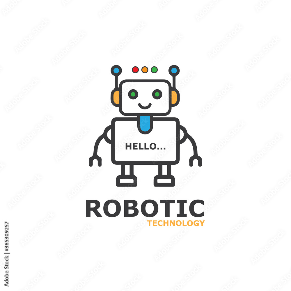 Obraz premium Robot icon vector concept design