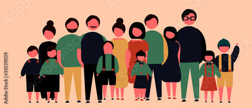 set of all families, fathers, mothers, aunts, uncle and children