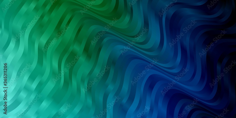 Light Blue, Green vector background with lines. Abstract illustration with bandy gradient lines. Best design for your posters, banners.