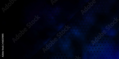 Dark BLUE vector template with circles. Colorful illustration with gradient dots in nature style. Design for posters, banners.