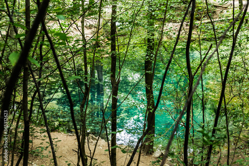 Ochiul Beiului  emerald lake in National Park Cheile Nerei - Beusnita  Banat  Romania.