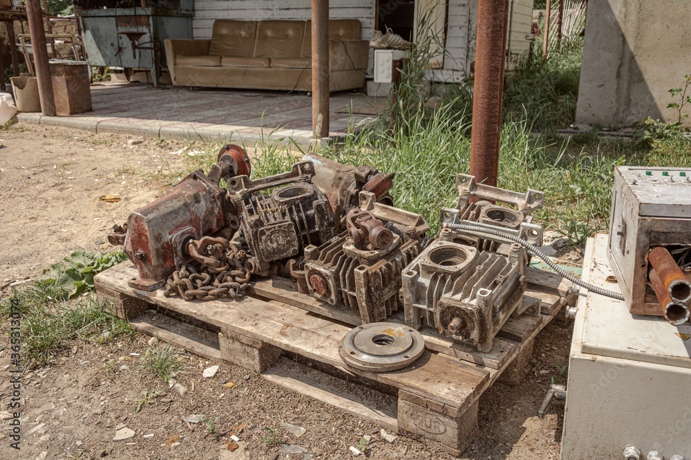 Scrap base. Scrap metal at a metal recycle yard Scrap base. Scrap metal at a metal recycle yard