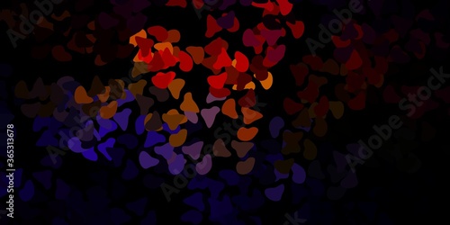 Dark multicolor vector background with random forms.