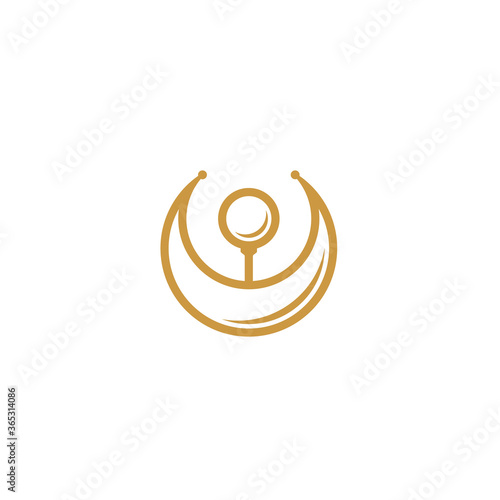 Moon and Golf Ball logo / icon design photo