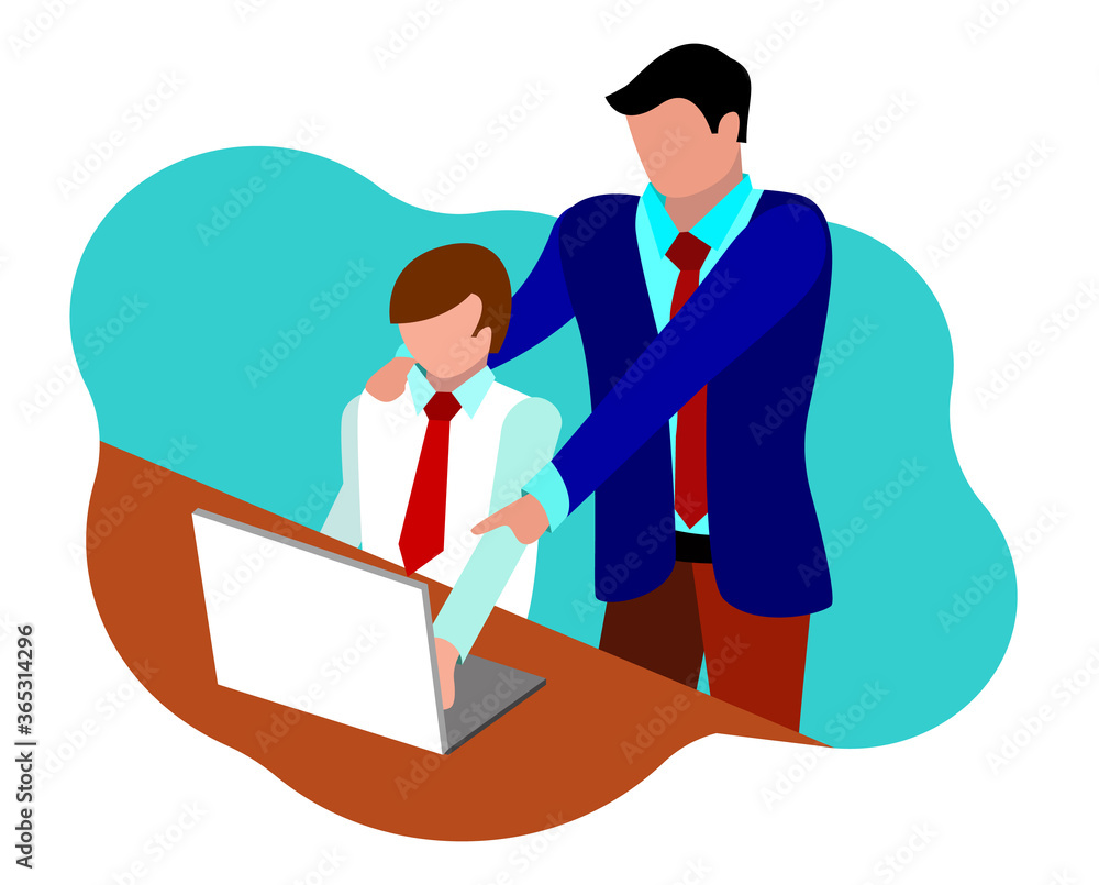 superiors guide subordinates flat vector superiors guide subordinates flat vector