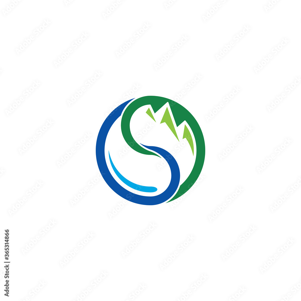 Yin Yang, Water, and Mountain logo / icon design Yin Yang, Water, and Mountain logo / icon design