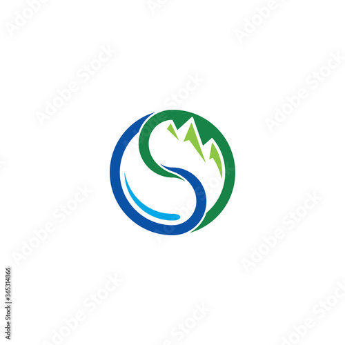 Yin Yang, Water, and Mountain logo / icon design