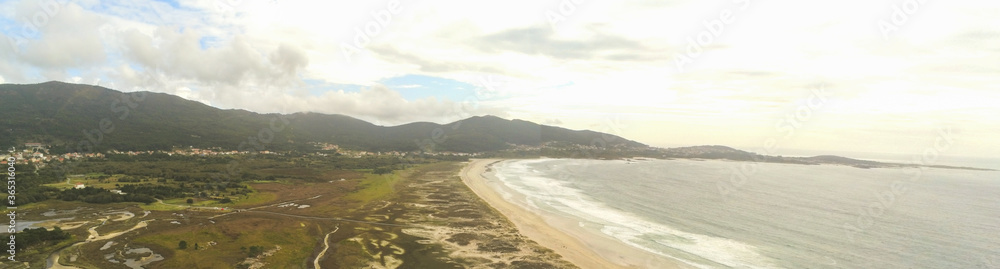 Beautiful view of beach in Galicia.Spain. Drone Photo