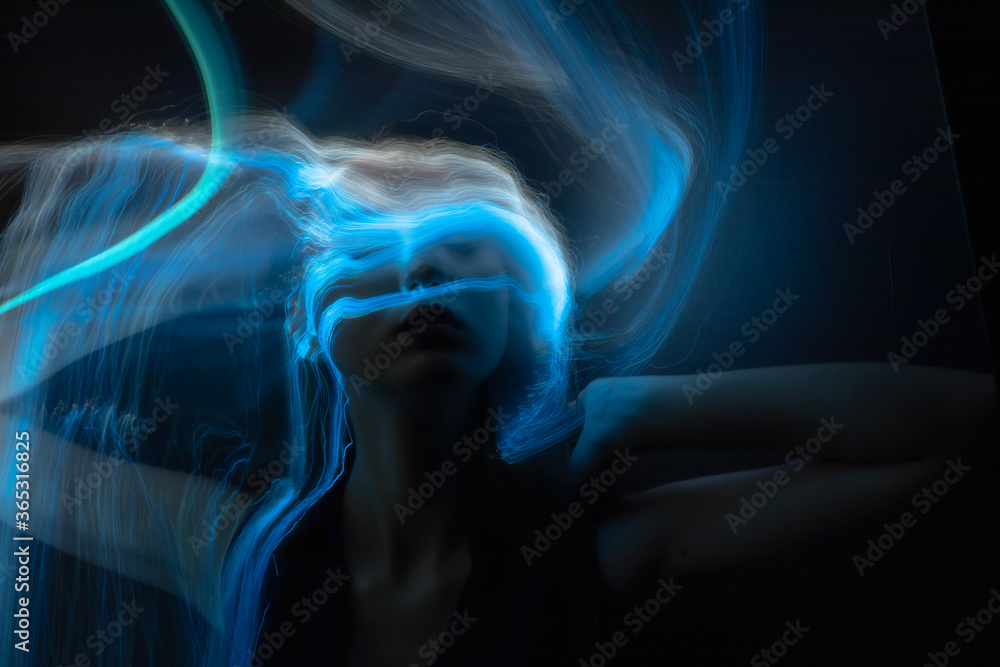© SergeyKatyshkin - lightpainting portrait, new art direction, long exposure photo without photoshop, light drawing at long exposure © SergeyKatyshkin - lightpainting portrait, new art direction, long exposure photo without photoshop, light drawing at long exposure