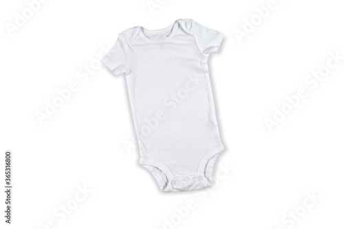 White Onesie Mockup Isolated on White Background with Clipping Path