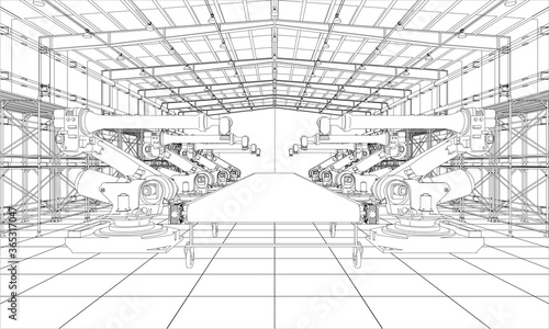 A plant with industral robots manipulators