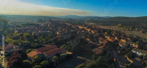 Aerial view in Medieval Town Called Castrillo De Los Polvazares In Spain