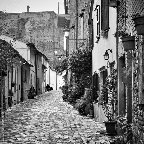 Old street in Santarcangelo di Romagna photo